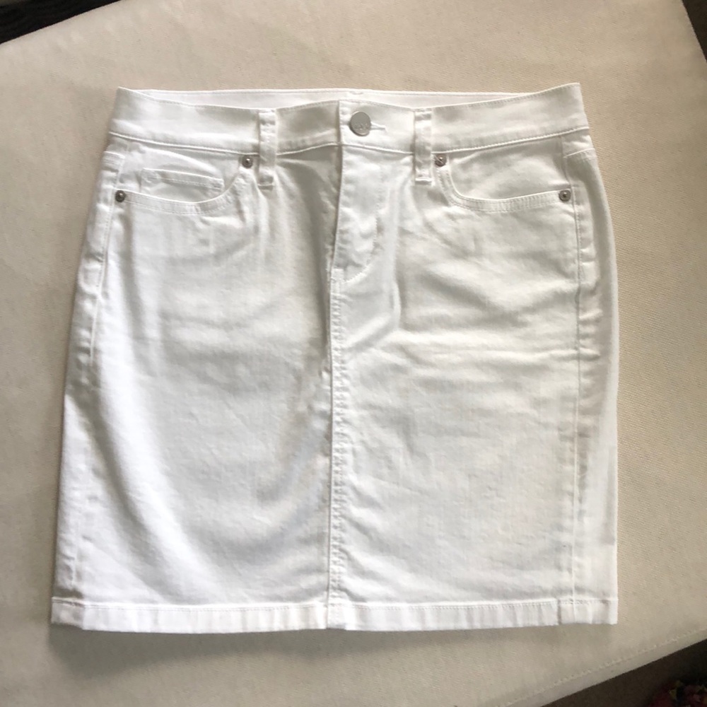 White jean skirt